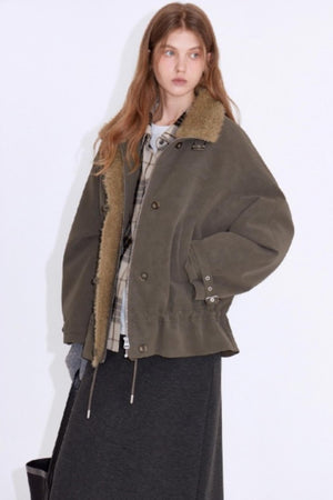 Furry Patchwork Leather Jacket