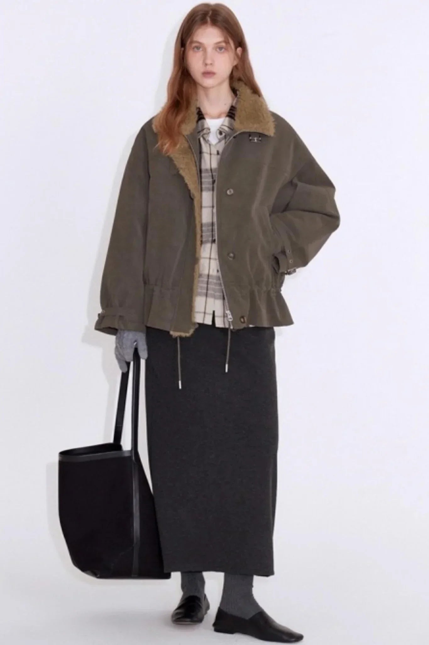 Furry Patchwork Leather Jacket