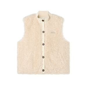 Furry Ribbed Winter Vest Coat
