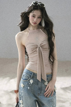 Galaxy Halter Neck Knit Top