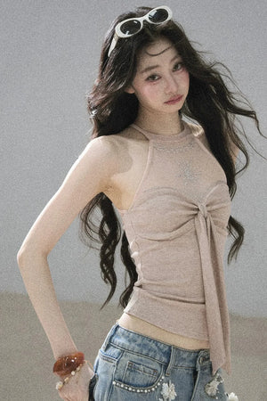 Galaxy Halter Neck Knit Top