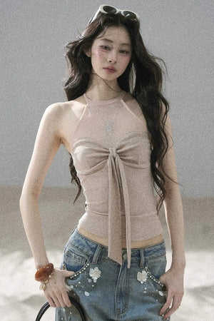 Galaxy Halter Neck Knit Top