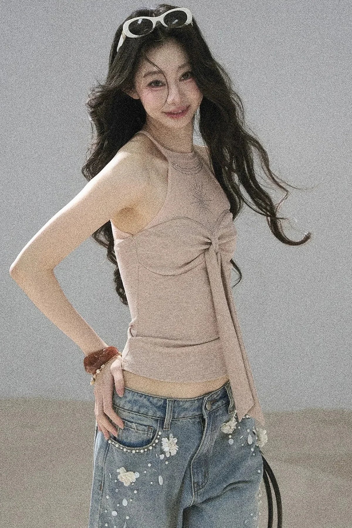 Galaxy Halter Neck Knit Top