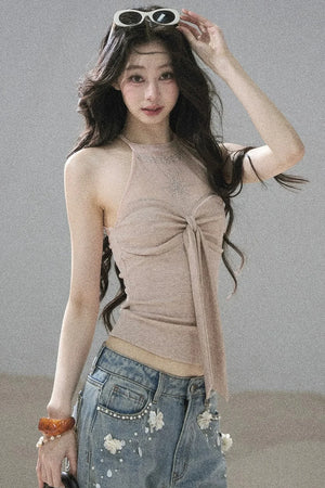 Galaxy Halter Neck Knit Top