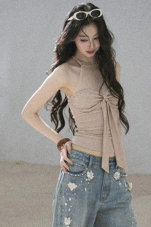 Galaxy Halter Neck Knit Top