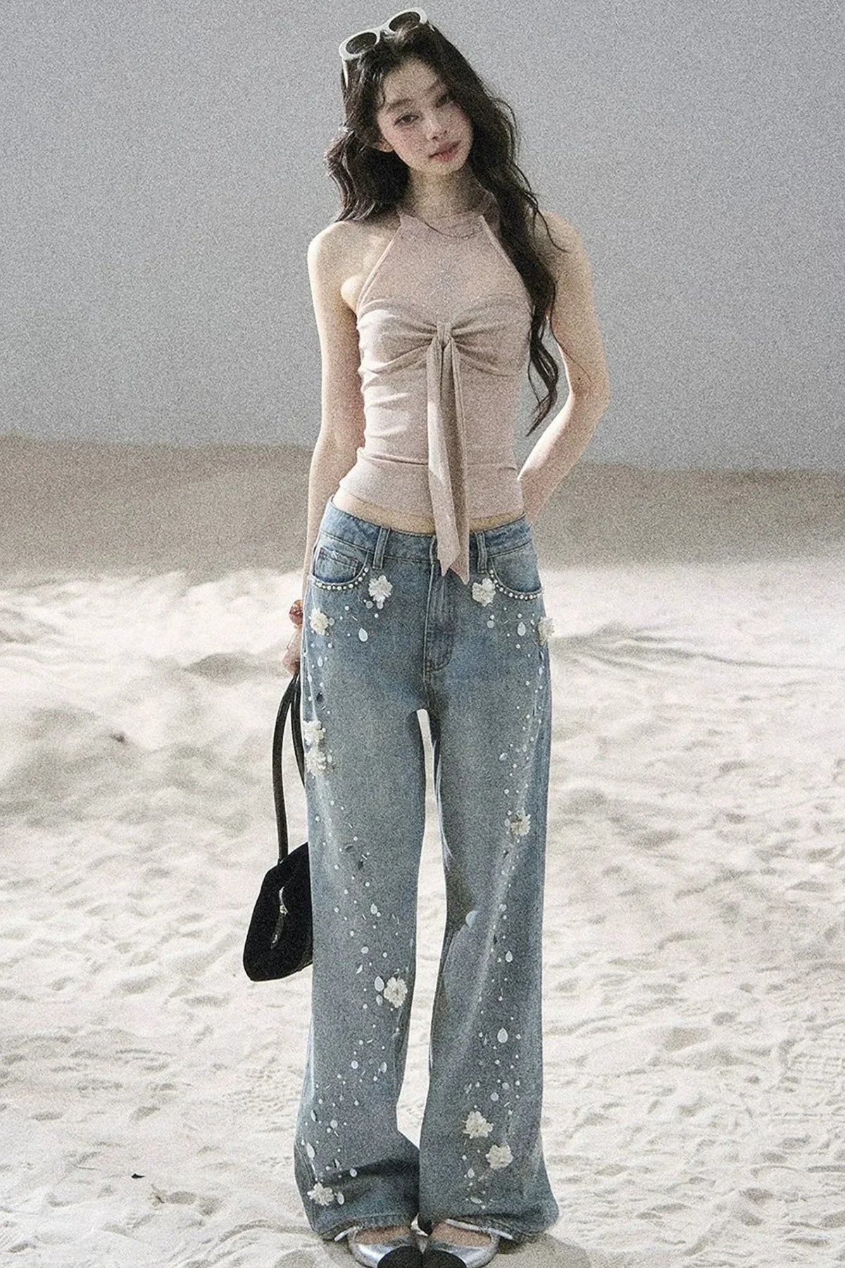 Galaxy Halter Neck Knit Top