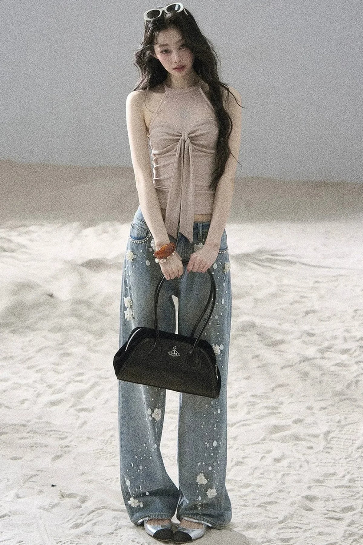 Galaxy Halter Neck Knit Top