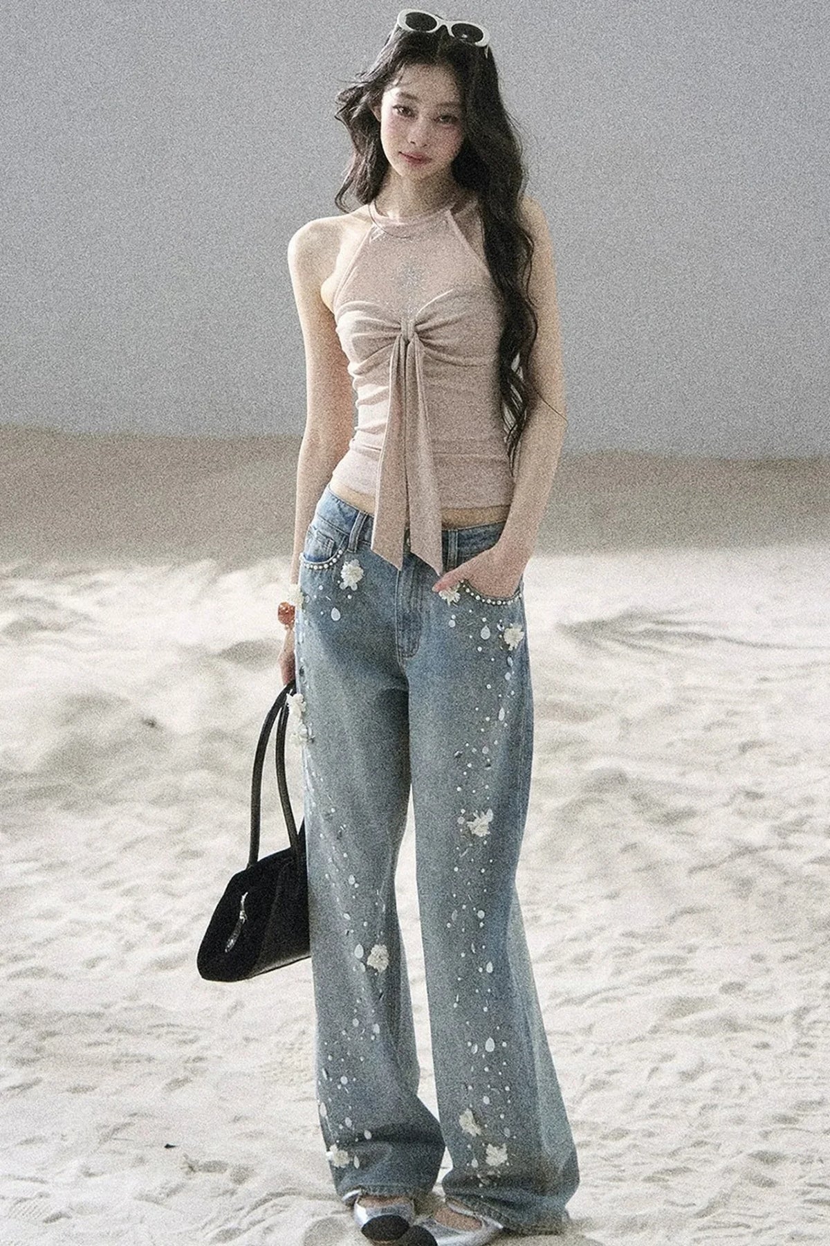 Galaxy Halter Neck Knit Top