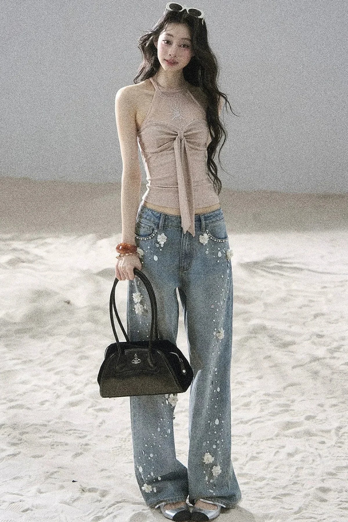 Galaxy Halter Neck Knit Top