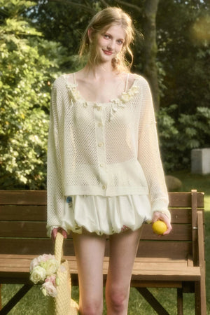 Galaxy Ice Silk Hollow Cardigan