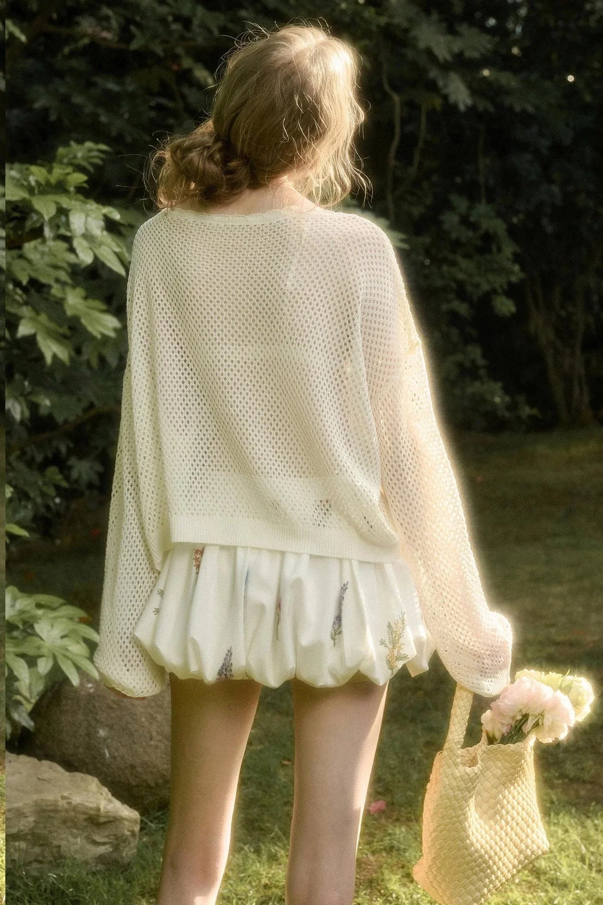 Galaxy Ice Silk Hollow Cardigan