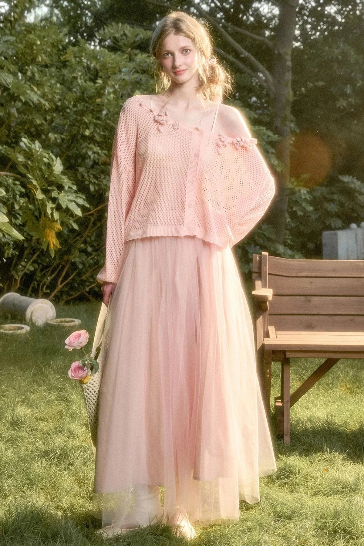 Galaxy Ice Silk Hollow Cardigan