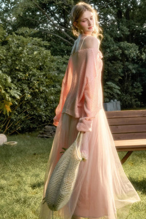 Galaxy Ice Silk Hollow Cardigan