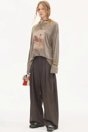 Galloping Horse Print Long Sleeve Tee