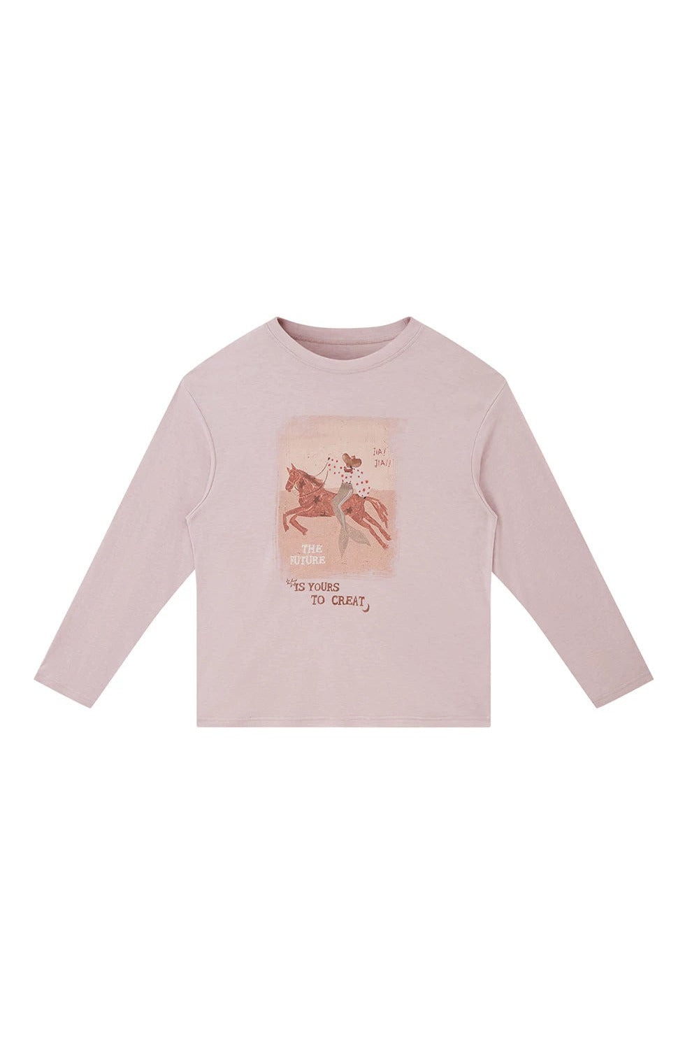 Galloping Horse Print Long Sleeve Tee