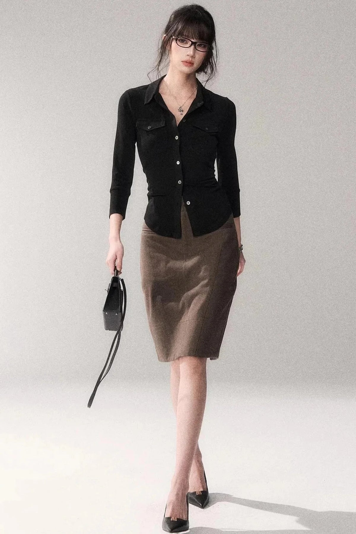 Gao Shu Stretchy Slim Shirt