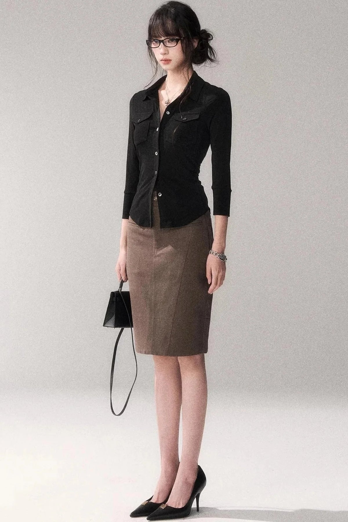 Gao Shu Stretchy Slim Shirt