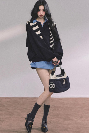Gaozhi American Oversize Sweatshirt Set-Up