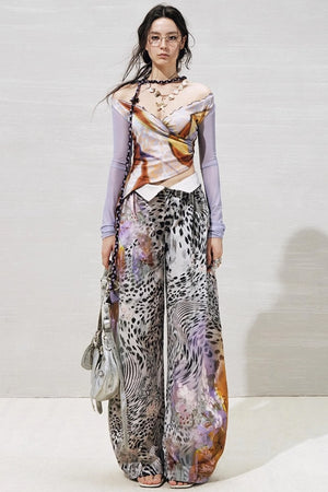 Garden Impression Leopard Print Pants