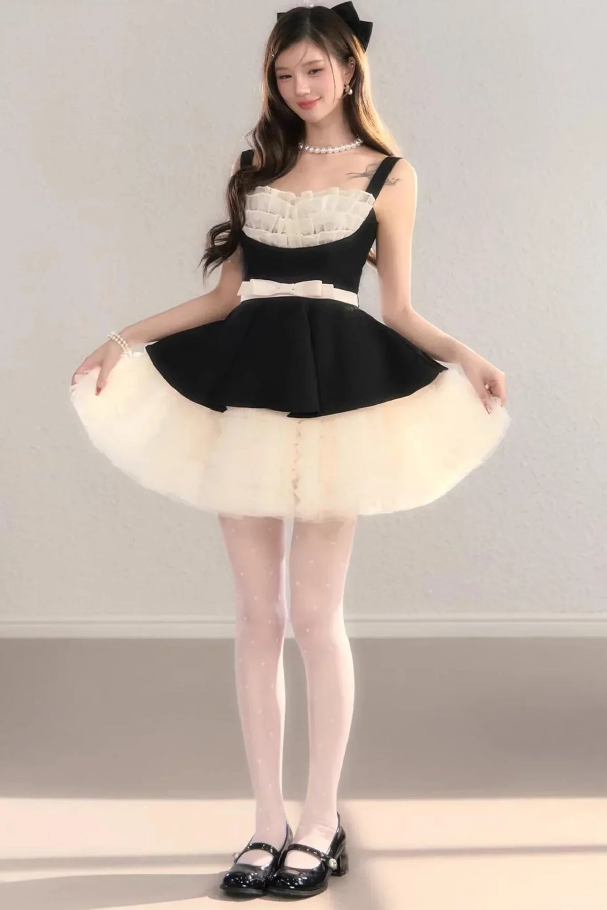 Gauze Lace Ball Gown Dress