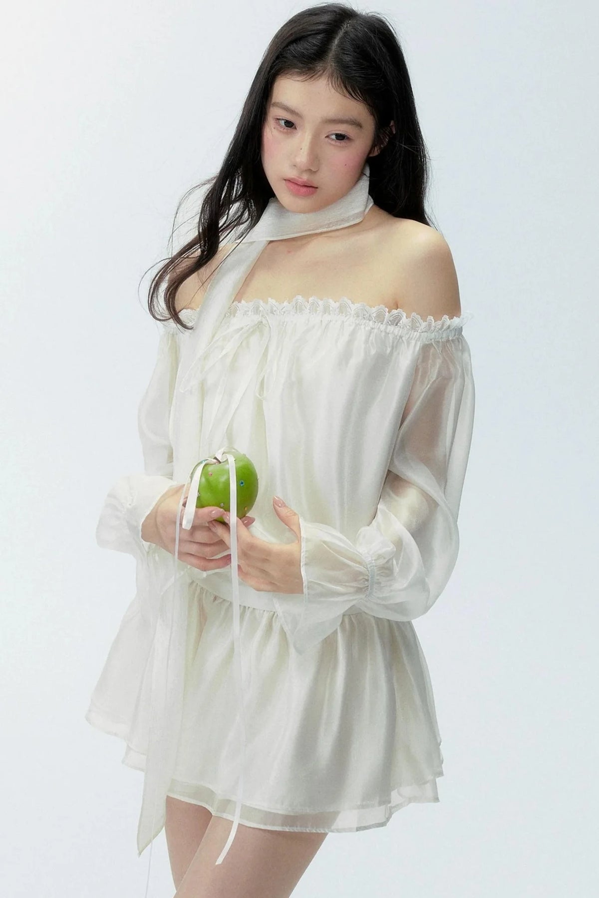 Gauze One-Shoulder Dress