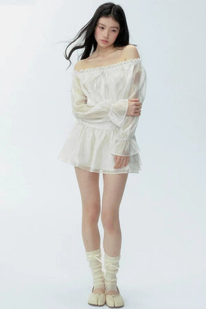 Gauze One-Shoulder Dress