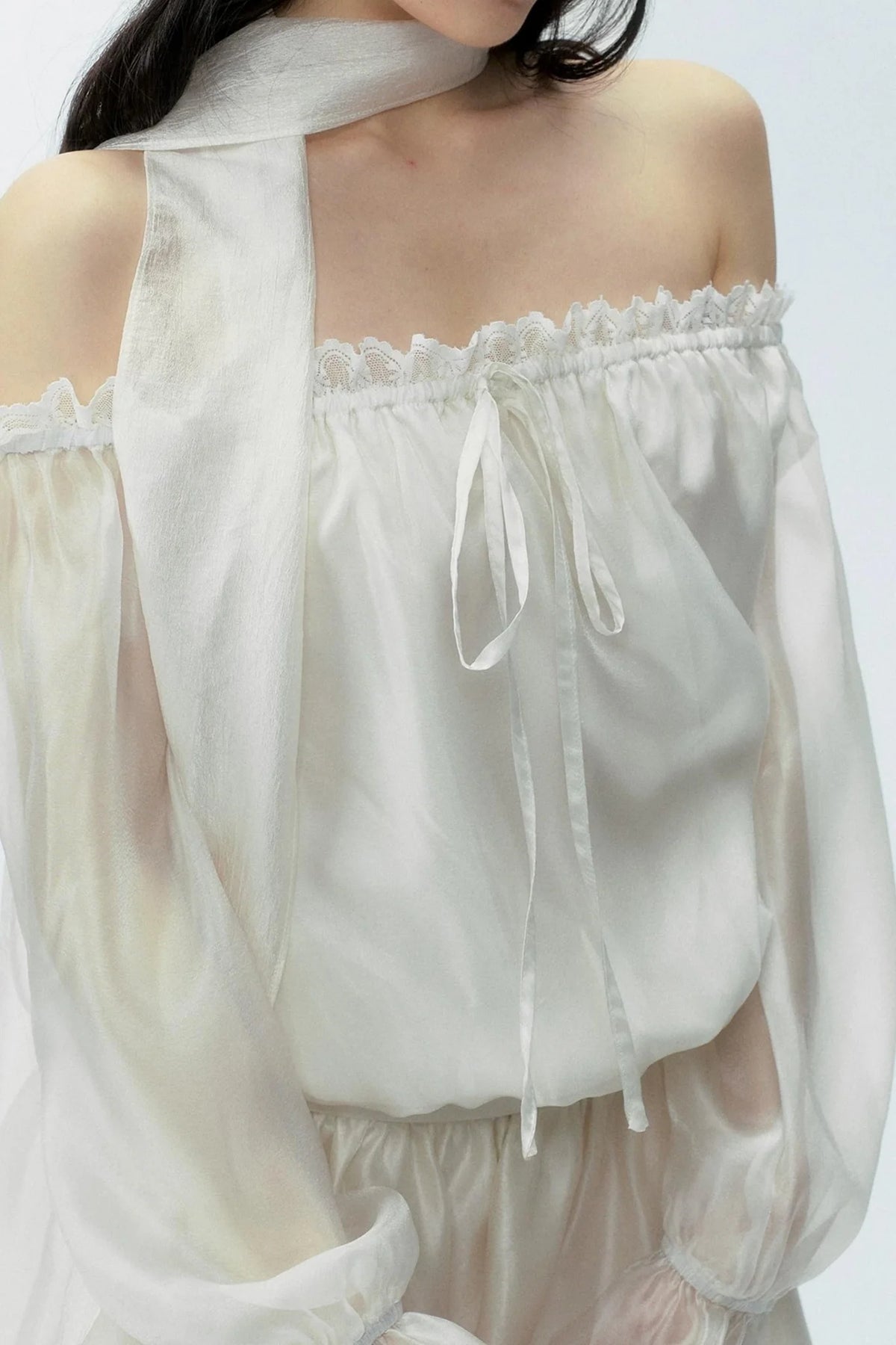 Gauze One-Shoulder Dress