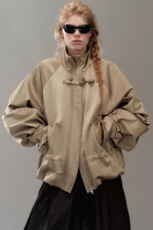 Genesis Woven Stand-Up Collar Trench Coat