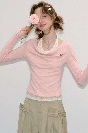 Gentle Flutter Knit Top