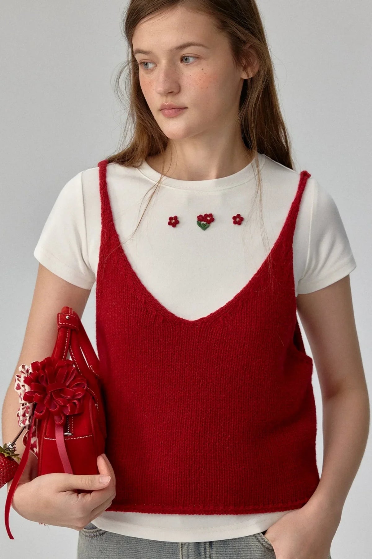 Gentle Knit V-Neck Vest