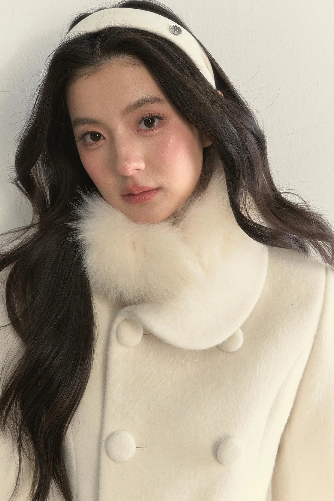 Gentle Lady Double-Breasted Mid-Length Coat Set-Up