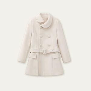 Gentle Lady Double-Breasted Mid-Length Coat Set-Up