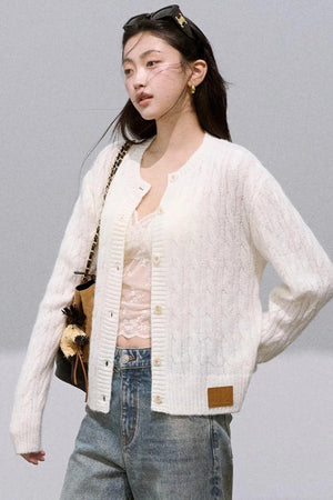 Gentle Mohair Wool Knit Cardigan