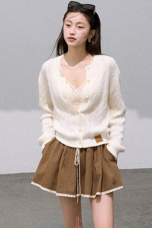 Gentle Mohair Wool Knit Cardigan