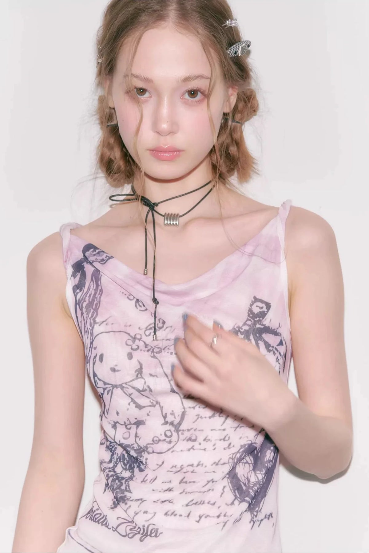 Gentle Rabbit Plaid Tank Top