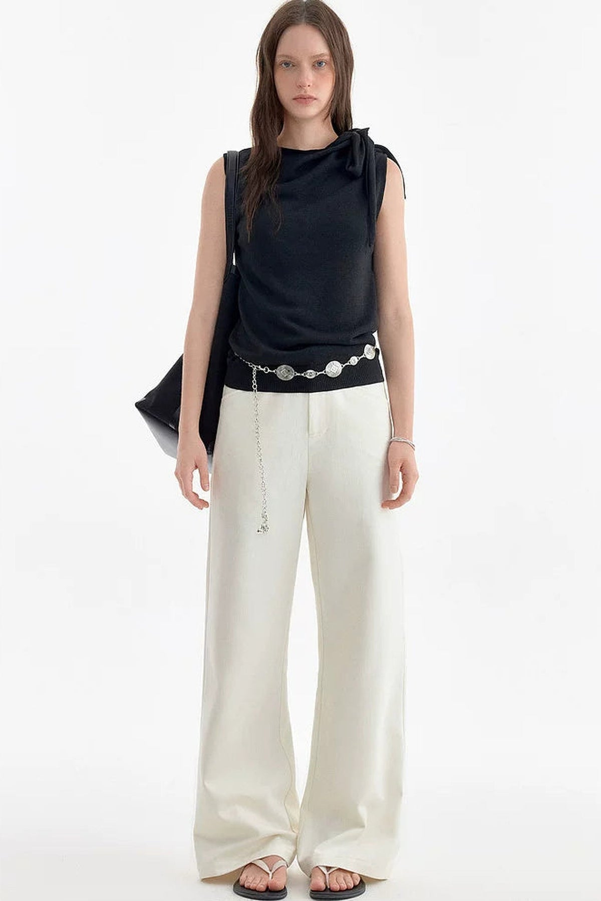 Gentle Wind Imitation Denim Straight Pants