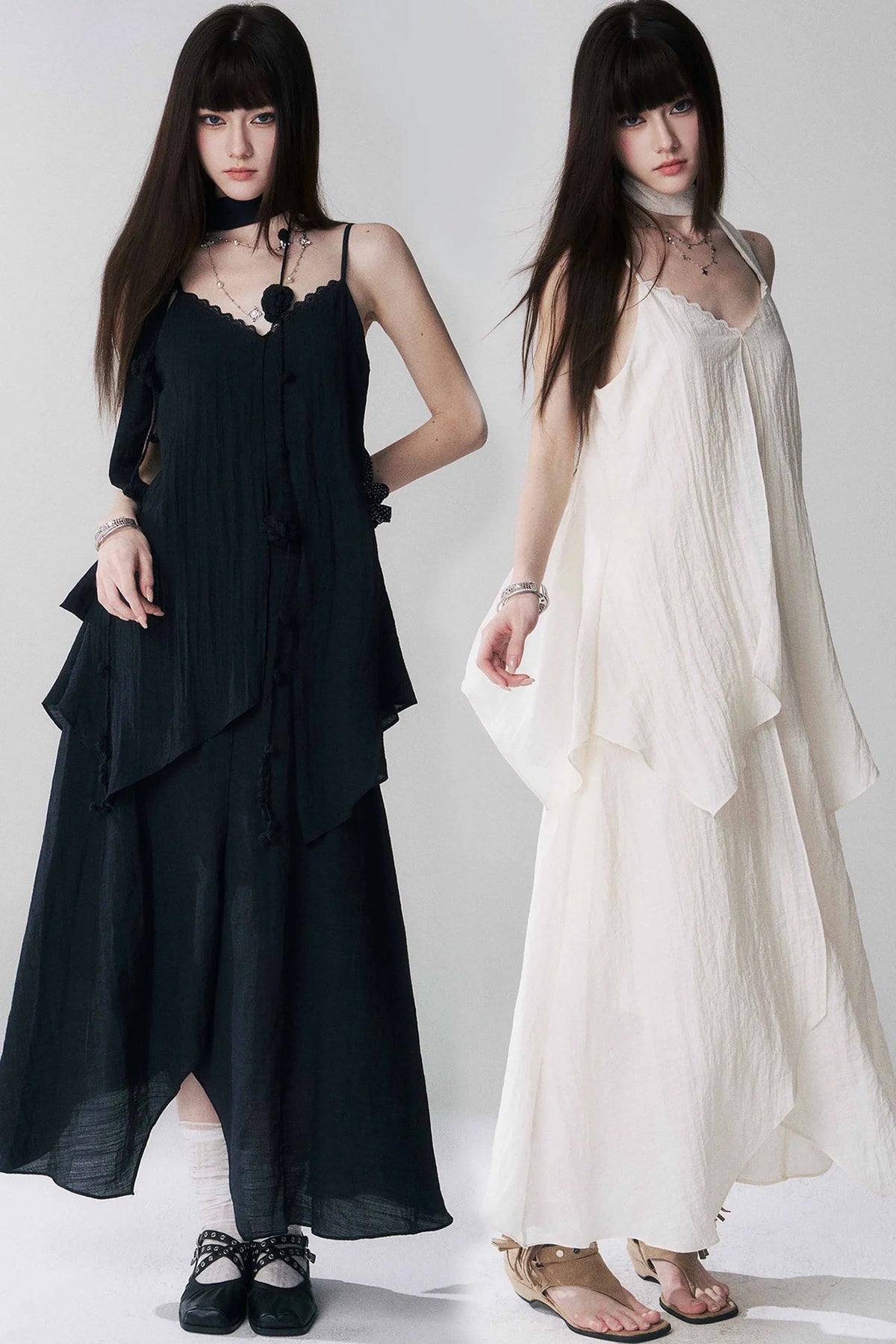 Ghost Girl Black Spaghetti Dress
