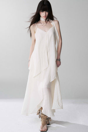 Ghost Girl Black Spaghetti Dress