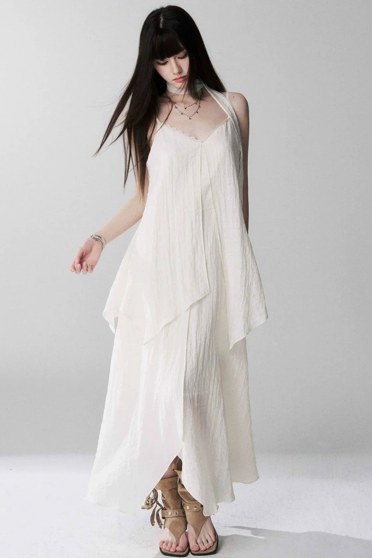 Ghost Girl Black Spaghetti Dress