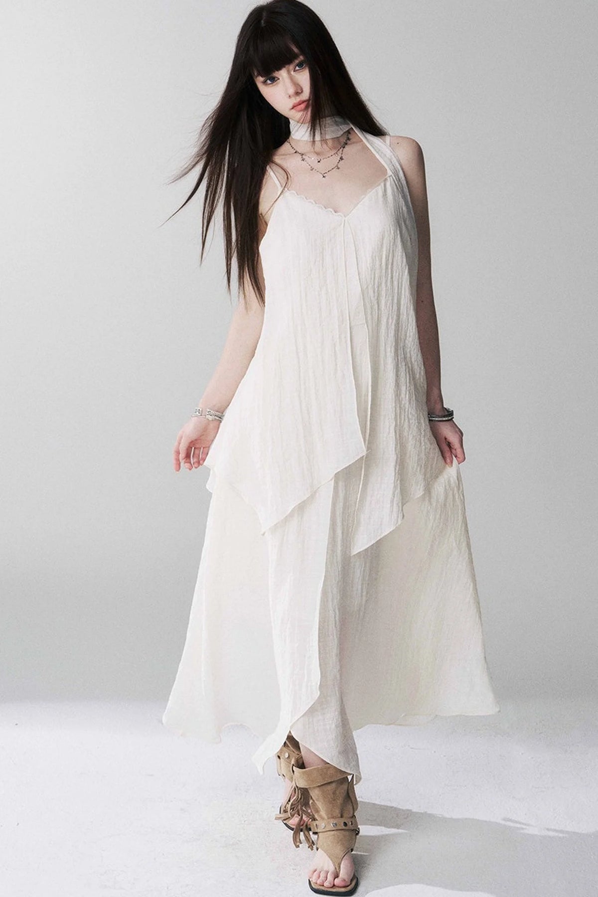 Ghost Girl Black Spaghetti Dress