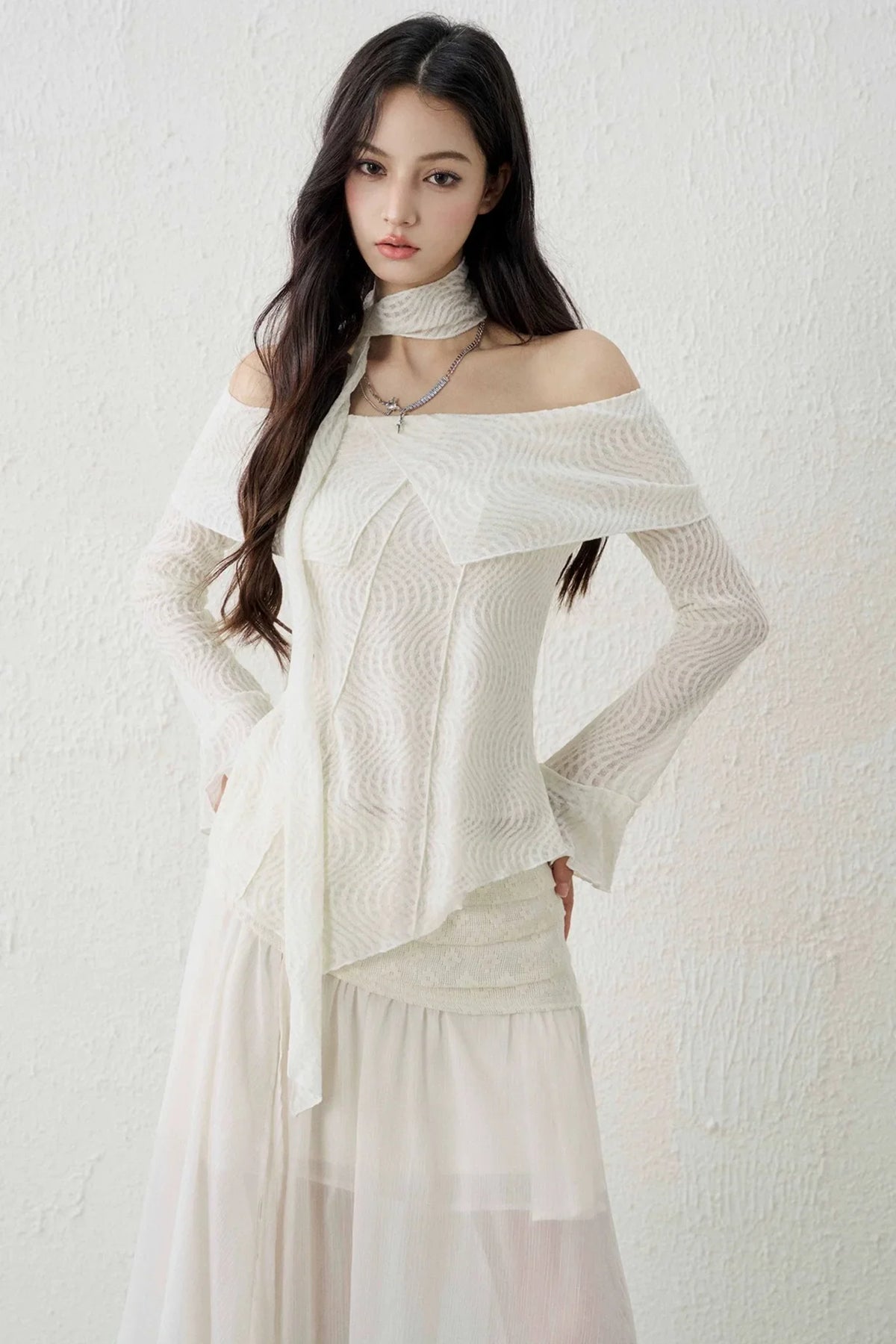 Ghostly French Textured Top
