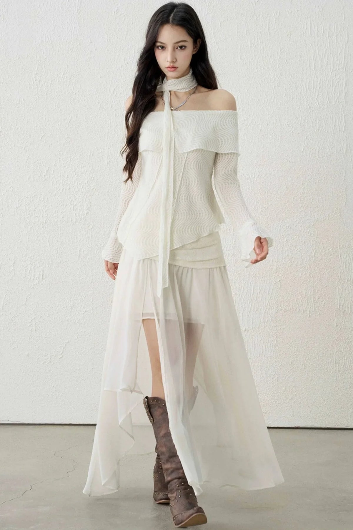 Ghostly French Textured Top