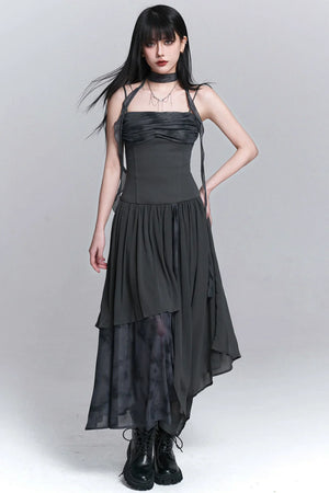 Ghostly Gray Irregular Dress