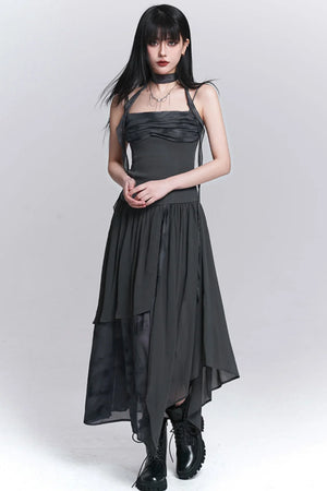 Ghostly Gray Irregular Dress