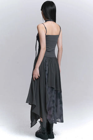 Ghostly Gray Irregular Dress