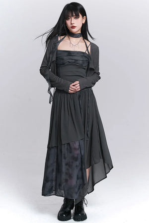 Ghostly Gray Irregular Dress