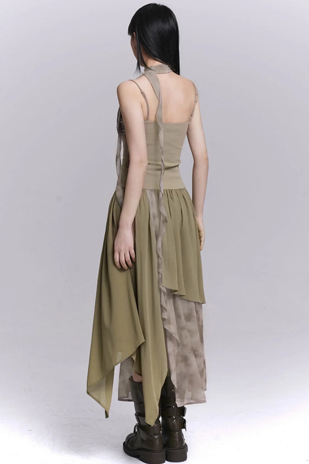 Ghostly Gray Irregular Dress