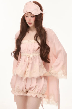 Gilded Dream Lace Pajama Set-Up