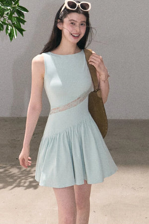 Gilded Lace Waist-Cinching Dress