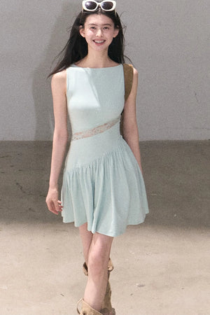Gilded Lace Waist-Cinching Dress
